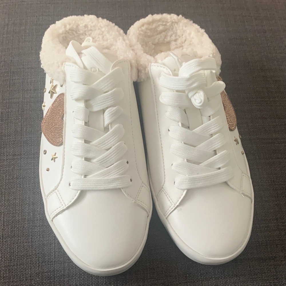 Aldo White and Gold Women's Sneakers